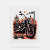 Motorrijden in Desert Cactus Westerne Set Acryl Bord (Voorkant)
