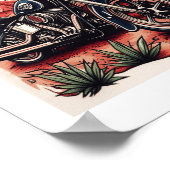 Motorrijden in Desert Cactus Westerne Set Poster (Hoek)