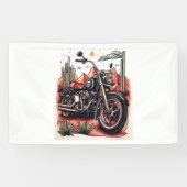 Motorrijden in Desert Cactus Westerne Set Spandoek (Horizontaal)