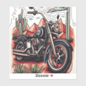 Motorrijden in Desert Cactus Westerne Set Sticker (Vel)