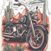 Motorrijden in Desert Cactus Westerne Set Sticker (Voorkant)