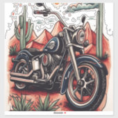 Motorrijden in Desert Cactus Westerne Set Sticker (Vel)
