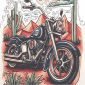Motorrijden in Desert Cactus Westerne Set Sticker (Voorkant)