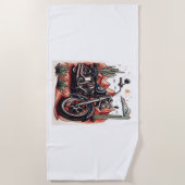 Motorrijden in Desert Cactus Westerne Set Strandlaken (Voorkant)