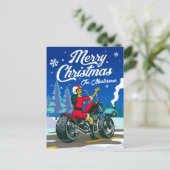Motorrijden mevrouw Claus Grappige Kerstmis Groete Feestdagenkaart (Staand voorkant)