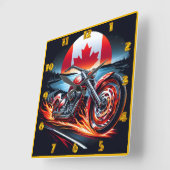 Motorrijden onder Canadese vlag zonsondergang Vierkante Klok (Hoek)