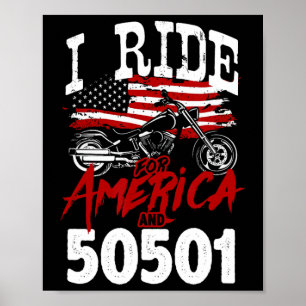 Motorrijder Anti Trump 50501 Pro-democratie R Poster