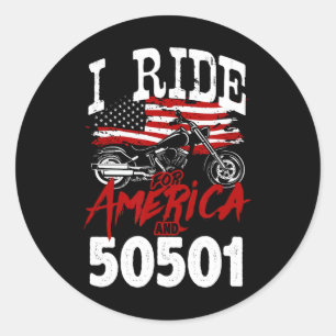 Motorrijder Anti Trump 50501 Pro-democratie R Ronde Sticker