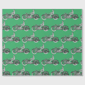  motorrijder Antiek fiets Cadeaupapier (Vlak)