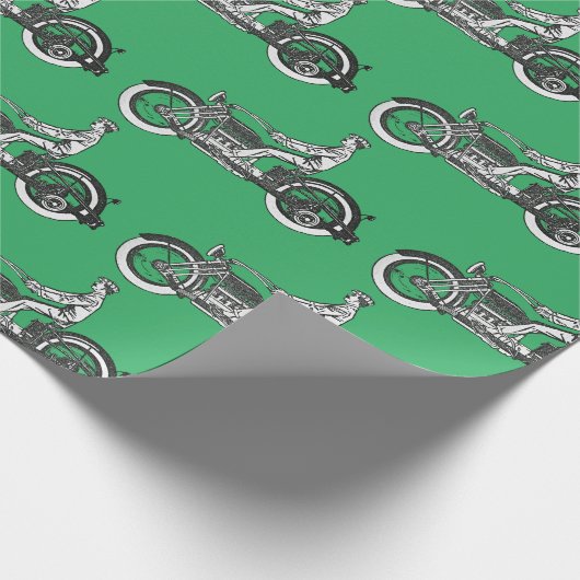  motorrijder Antiek fiets Cadeaupapier (Hoek)