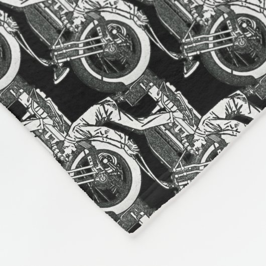  motorrijder Antiek fiets Fleece Deken (Hoek)