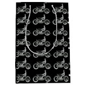  motorrijder Antiek fiets Medium Cadeauzakje (Voorkant)