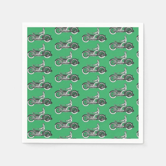  motorrijder Antiek fiets Servet (Voorkant)