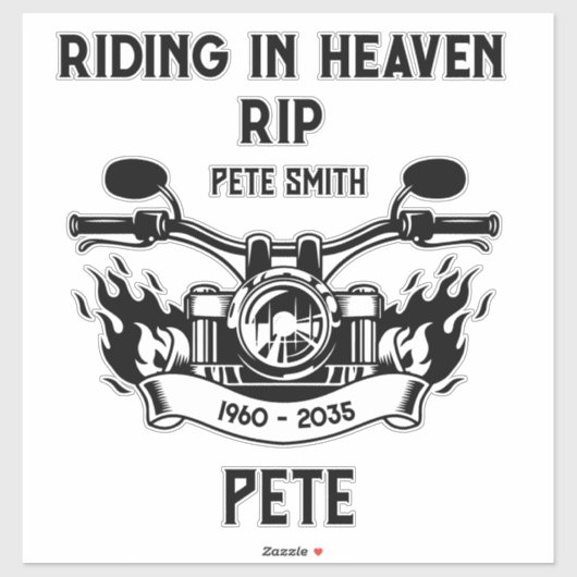 Motorrijder Biker Funeral Gedachtenis Sticker (Vel)