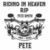 Motorrijder Biker Funeral Gedachtenis Sticker (Voorkant)