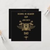 Motorrijder Biker Funeral Herdenking Kaart (Voorkant / Achterkant in situ)