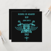Motorrijder Biker Funeral Kaart (Voorkant / Achterkant in situ)