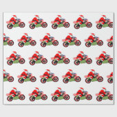 Motorrijder Biker Kerst Inpakpapier (Vlak)