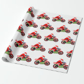 Motorrijder Biker Kerst Inpakpapier (Uitgerold)