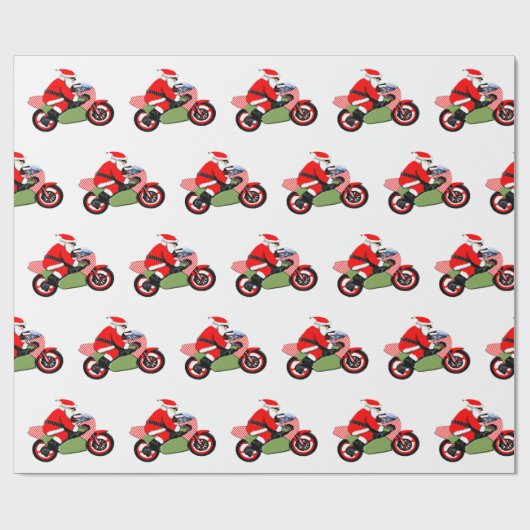 Motorrijder Biker Kerst Wrapping Papier (Vlak)