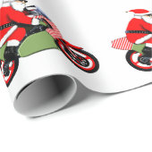 Motorrijder Biker Kerst Wrapping Papier (Rol Hoek)