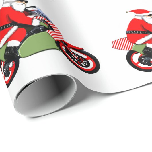 Motorrijder Biker Kerst Wrapping Papier (Rol Hoek)