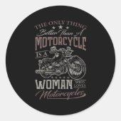 Motorrijder Biker Ronde Sticker (Voorkant)