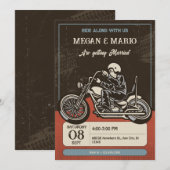 Motorrijder bruiloft kaart (Voorkant / Achterkant)