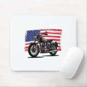 Motorrijder Christelijk US Flag Jesus _1 Muismat (Met muis)