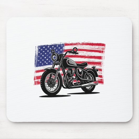 Motorrijder Christelijk US Flag Jesus _1 Muismat (Voorkant)