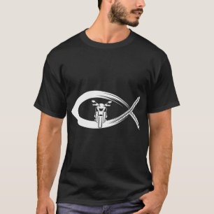 Motorrijder christelijke vis t-shirt