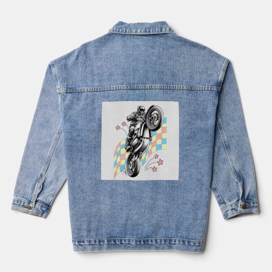 motorrijder denim jacket (Achterkant)