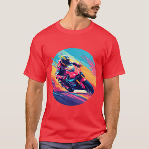 Motorrijder Dynamische Illustratie Racing T-shirt