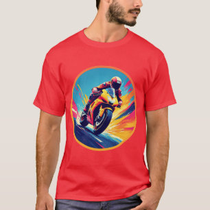 Motorrijder Dynamische Illustratie Racing T-shirt