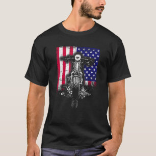 Motorrijder Fietstocht Amerikaanse vlag Amerikaans T-shirt