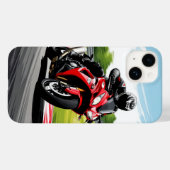 Motorrijder helt zich in een scherpe bocht Case-Mate iPhone case (Achterkant (horizontaal))