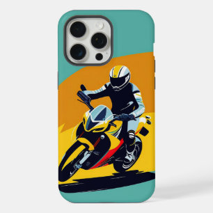 Motorrijder helt zich in een scherpe bocht iPhone 15 pro max case