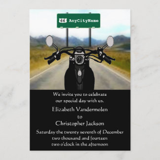 Motorrijder Huwelijksuitnodiging Kaart