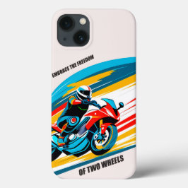 Motorrijder in een levendige Abstracte omgeving Case-Mate iPhone Case