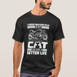 Motorrijder Kat Motorrijder Motor   Biker Moto T-shirt
