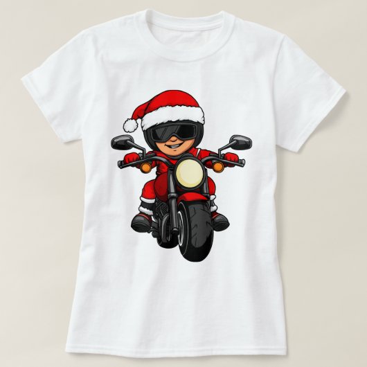 Motorrijder Kerstmis T-shirt (Design voorkant)