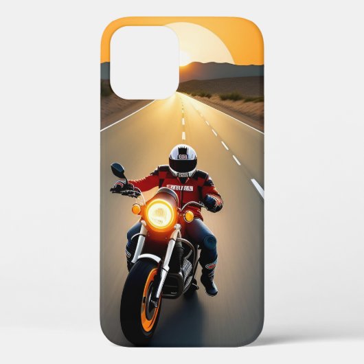 Motorrijder met masker rijdend Case-Mate iPhone case (Achterkant)