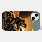 Motorrijder met schedelmasker rijden Case-Mate iPhone case (Achterkant (horizontaal))