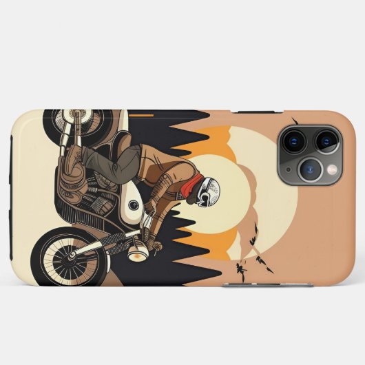 Motorrijder met schedelmasker rijden Case-Mate iPhone case (Achterkant (horizontaal))