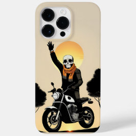 Motorrijder met schedelmasker rijden Case-Mate iPhone 14 pro max hoesje