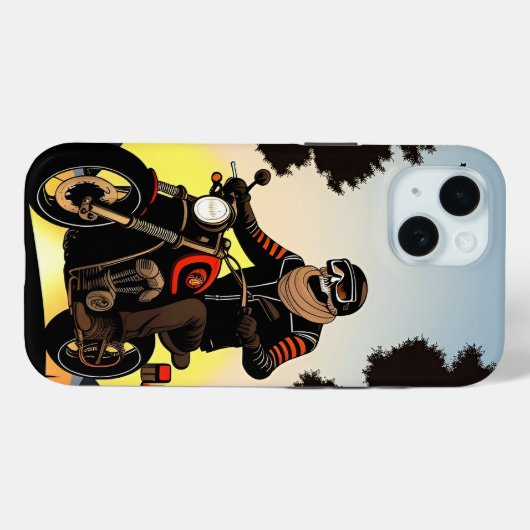 Motorrijder met schedelmasker rijden Case-Mate iPhone case (Achterkant (horizontaal))