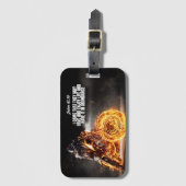 Motorrijder met vuur en Johannes 10:10 vers Bagagelabel (Voorkant (verticaal))