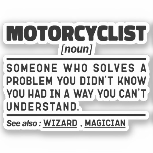 Motorrijder Noun Motorcycling Racing Lovers Sticker (Voorkant)