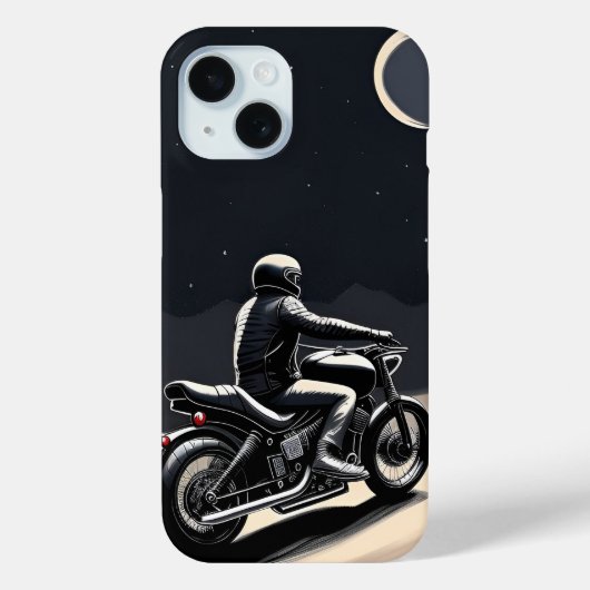 Motorrijder onder maanverlichte hemel Case-Mate iPhone case (Achterkant)