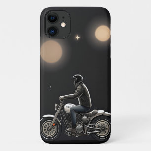 Motorrijder onder maanverlichte hemel Case-Mate iPhone case
